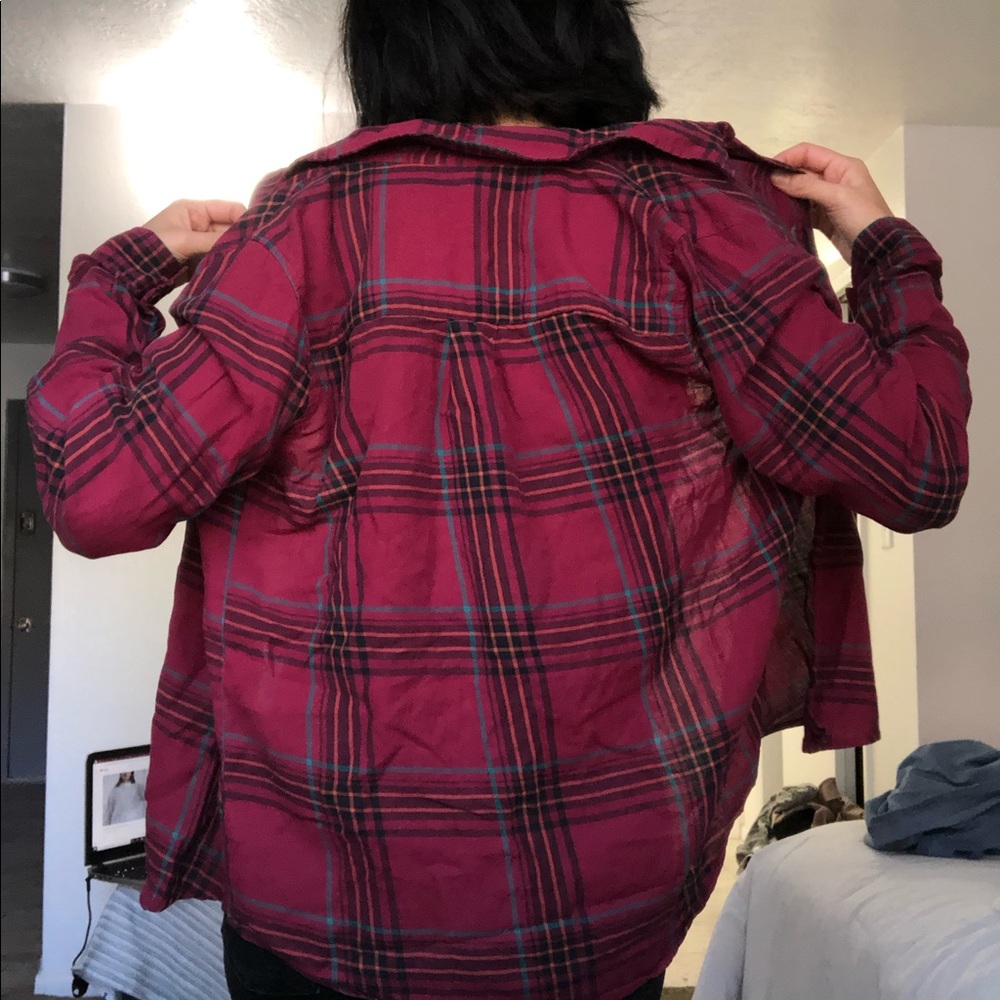 🎄Forever 21 Red Fall Flannel button up size small